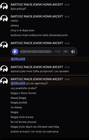 Materiał dowodowy Wiktor Piasecki Szczecin dokumentacja