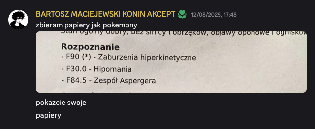 Materiał dowodowy Wiktor Piasecki Szczecin dokumentacja