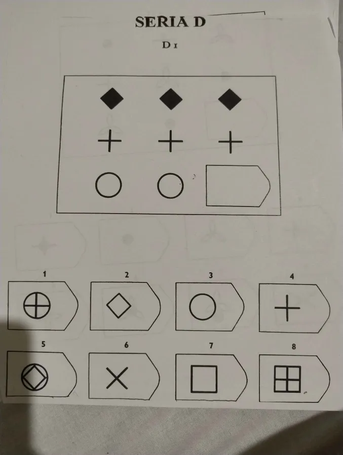 Zadanie 1 testu matryc Ravena - analiza wzorca logicznego