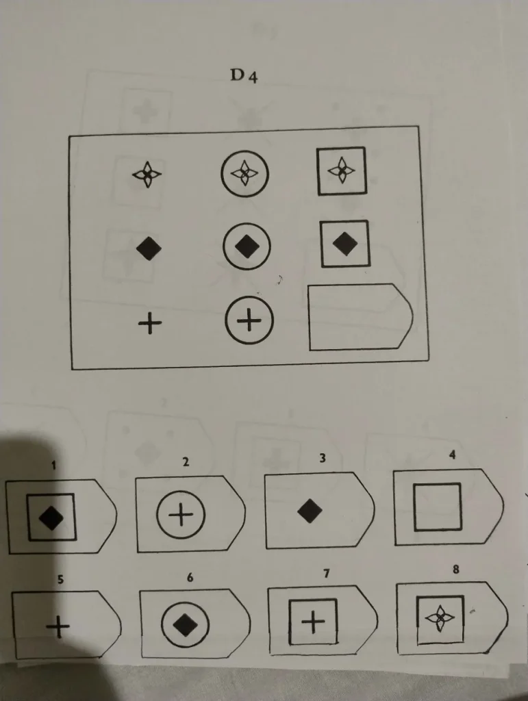 Zadanie 4 testu matryc Ravena - analiza wzorca logicznego
