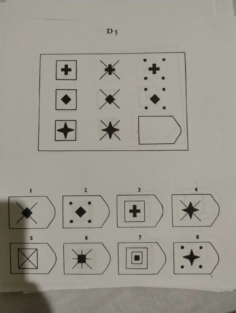 Zadanie 5 testu matryc Ravena - analiza wzorca logicznego