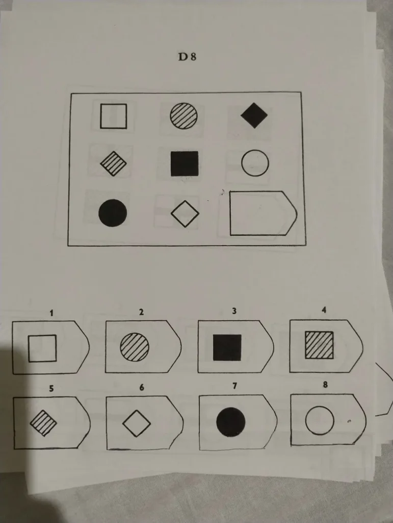 Zadanie 8 testu matryc Ravena - analiza wzorca logicznego