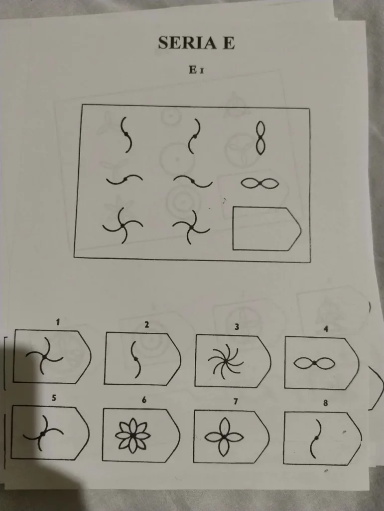 Zadanie 1 testu matryc Ravena - analiza wzorca logicznego